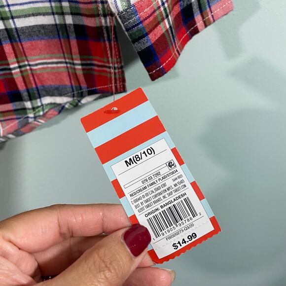 Cat & Jack Boys Christmas Plaid Long Sleeve Button Up Flannel Size M (8/10) NWT - Picture 6 of 7